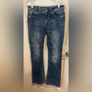 Miss Me Women's Relaxed Fit Boot Cut Blue Jeans 27